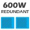 600 Watt 80 PLUS High Efficiency redundant power supply